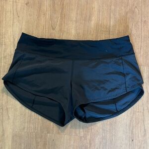 Lululemon black speed up shorts